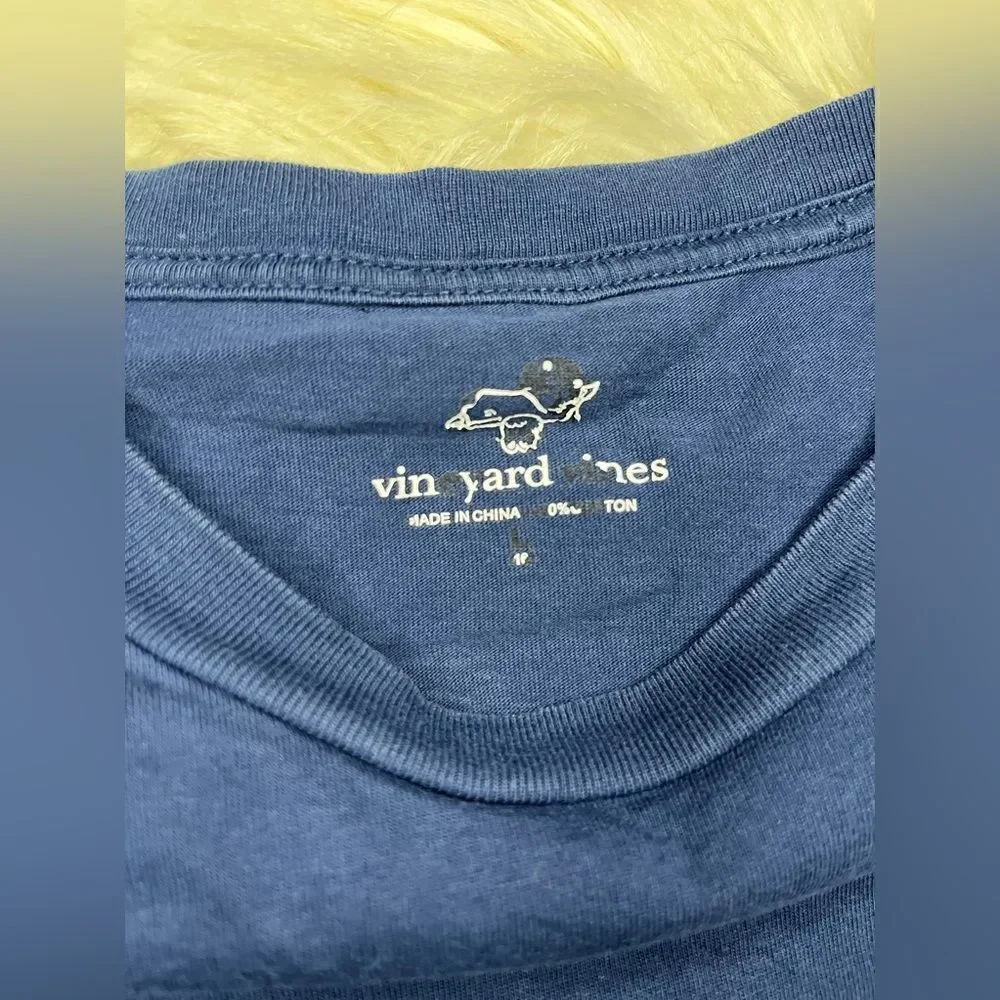 Vineyard Vines Turkey Whale Long-Sleeve Pocket Tee Happy Thanksgiving sz large